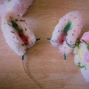 Watermelon Bunny Ears OOAK